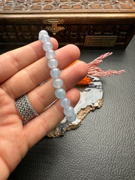 Küre Model Aquamarin Doğal Taş Bileklik