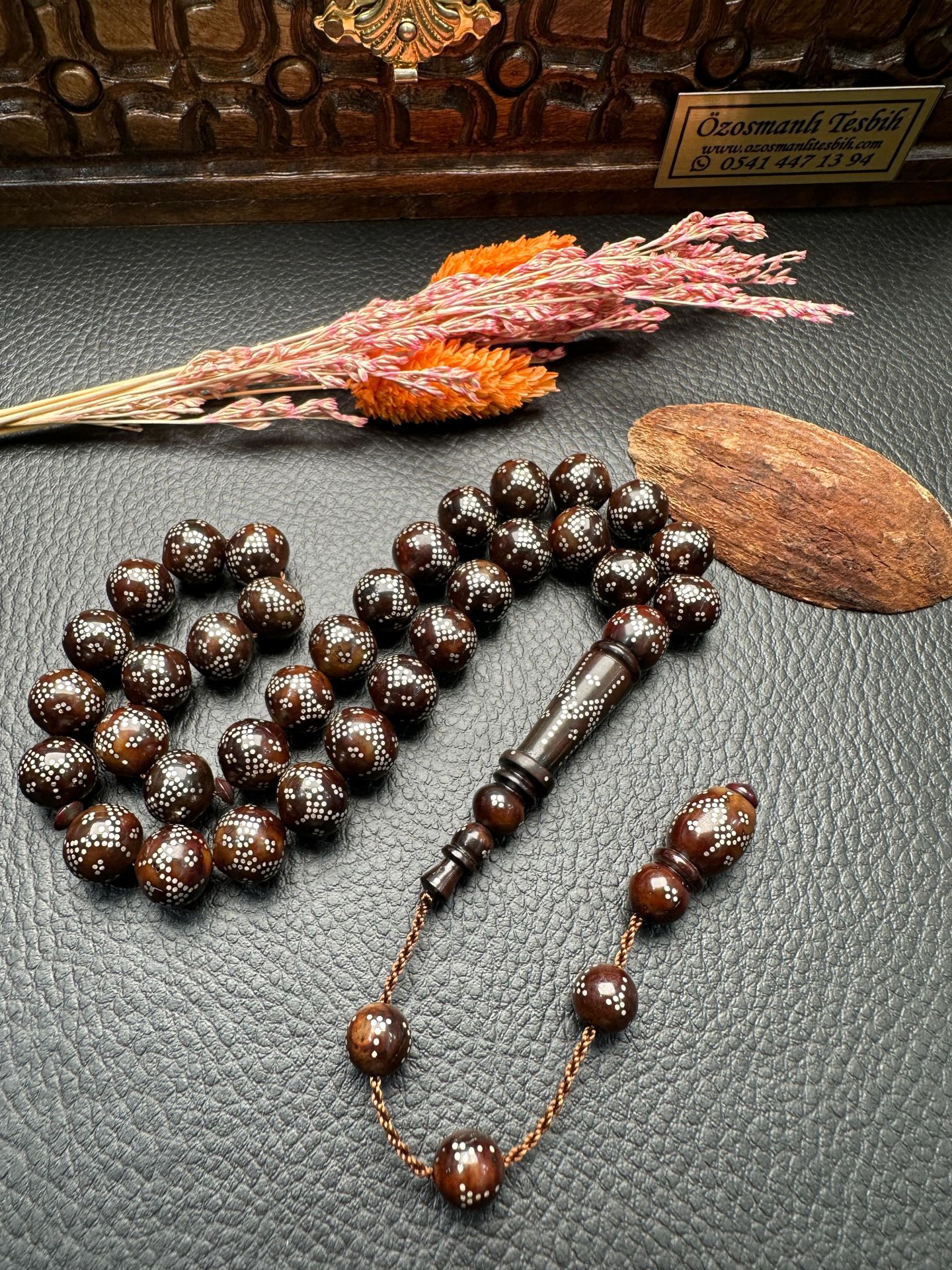 Armudi Model Gümüş İşlemeli Kuka Tesbih