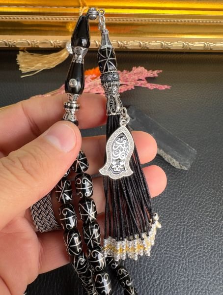 Kapsül Model Gümüş İşlemeli Erzurum Oltu Tesbih
