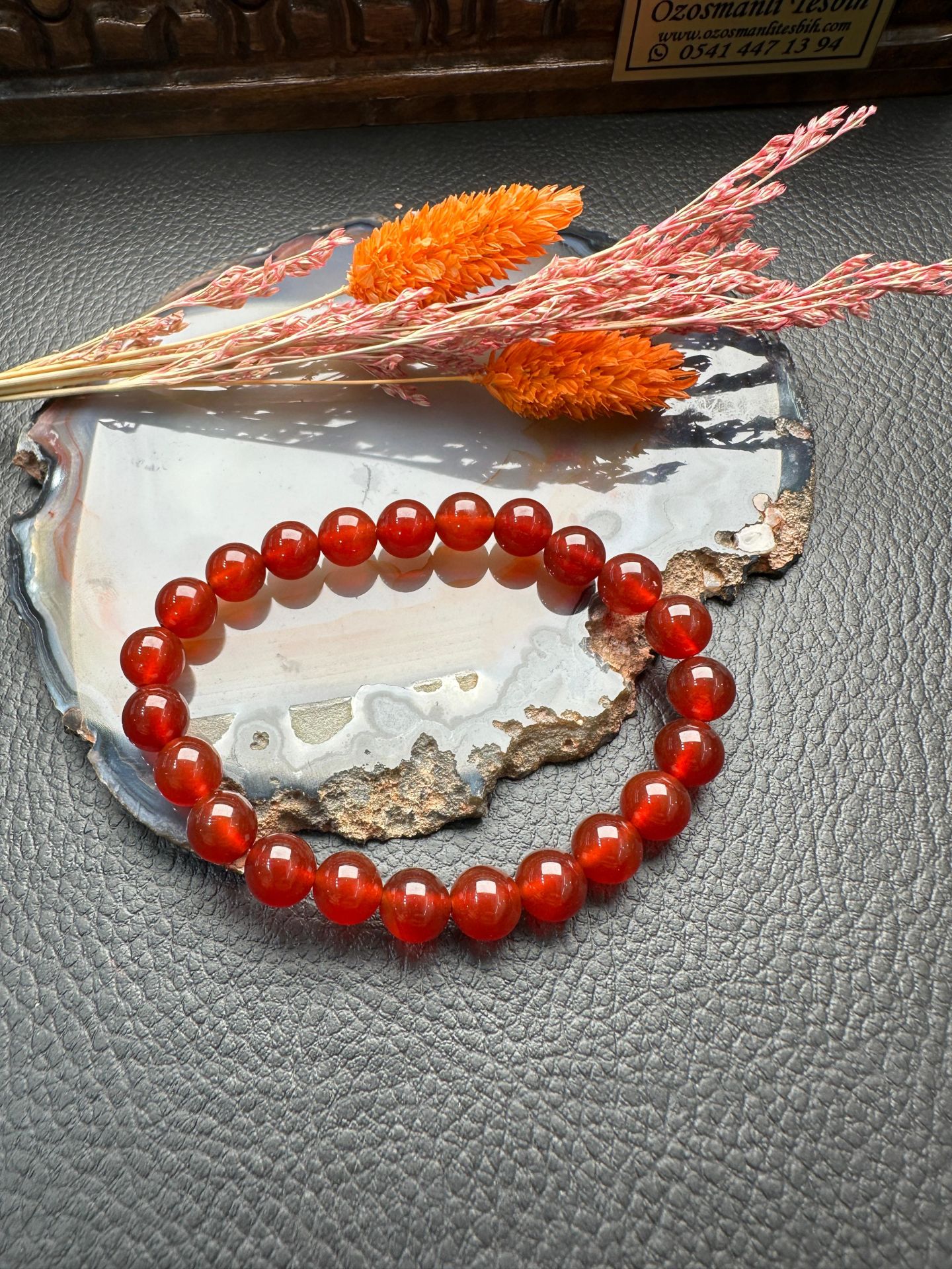 Küre Model Akik Doğal Taş Bileklik