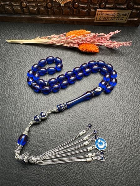 Parlement Mavi Ateşi Sıkma Kehribar Tesbih