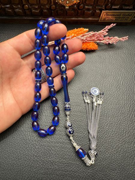 Parlement Mavi Ateşi Sıkma Kehribar Tesbih