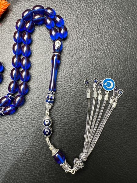 Parlement Mavi Ateşi Sıkma Kehribar Tesbih