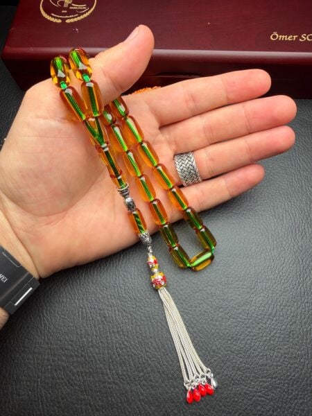 Şeffaf Renk Maskot Zar Kehribar Tesbih