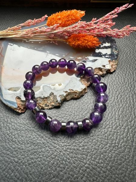 Küre Model Ametist Doğal Taş Bileklik