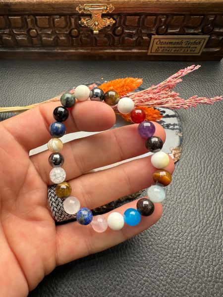 Küre Model Mix Doğal Taş Bileklik