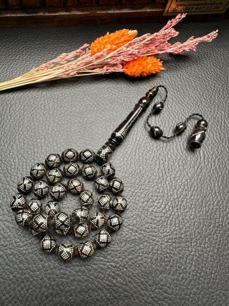 Beyzi Model Gümüş İşlemeli Caretta Bağa Tesbih