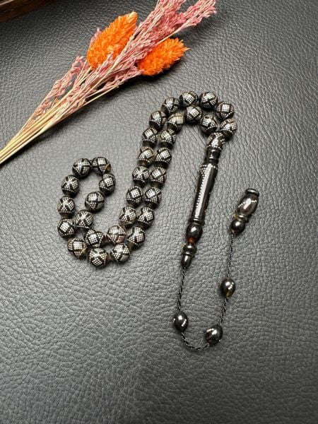 Beyzi Model Gümüş İşlemeli Caretta Bağa Tesbih