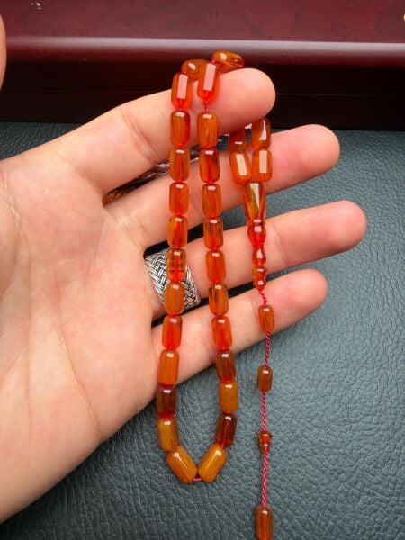 Osmanlı Teker Malzeme Sıkma Kehribar Tesbih