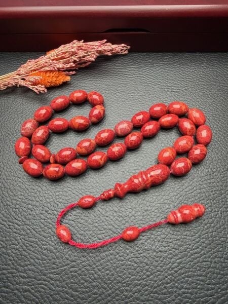 Badem Model Mercan Doğal Taş Tesbih