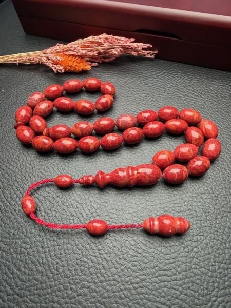 Badem Model Mercan Doğal Taş Tesbih