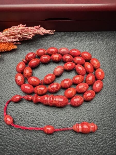 Badem Model Mercan Doğal Taş Tesbih