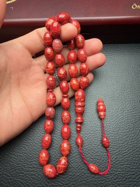 Badem Model Mercan Doğal Taş Tesbih