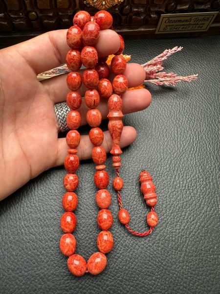 Badem Model Mercan Doğal Taş Tesbih