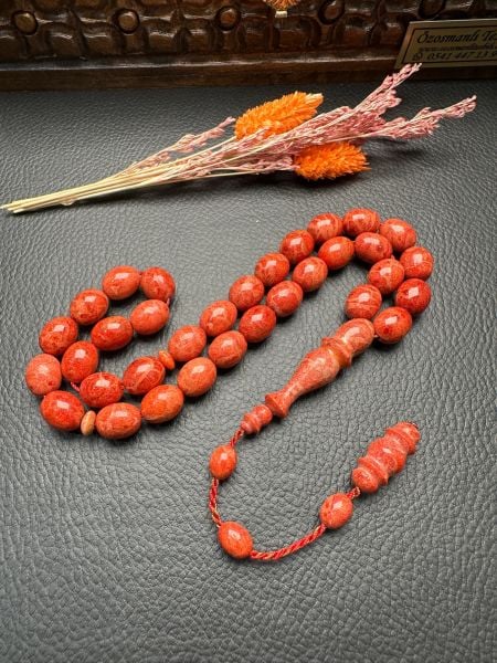 Badem Model Mercan Doğal Taş Tesbih