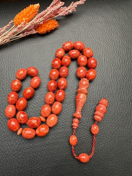 Badem Model Mercan Doğal Taş Tesbih