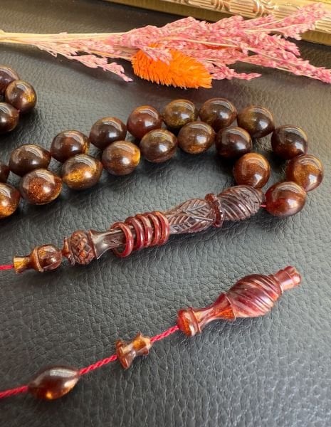 Beyzi Model Simli Sıkma Kehribar Tesbih