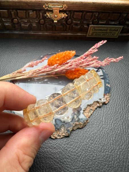 Rolex Model Sitrin Doğal Taş Bileklik