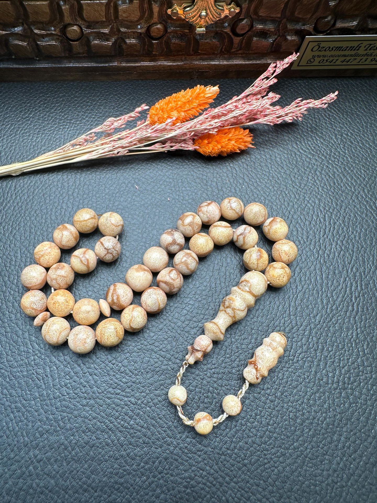 Küre Model Mercan Doğal Taş Tesbih