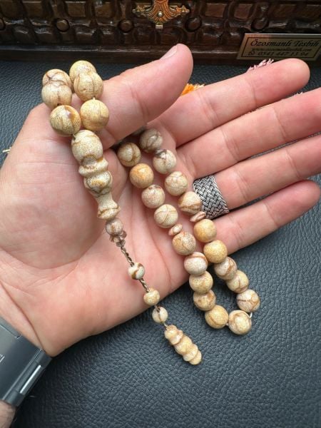 Küre Model Mercan Doğal Taş Tesbih