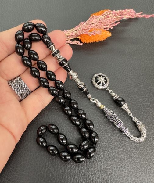 Beyzi Model Nakkaş İmame Sıkma Kehribar Tesbih