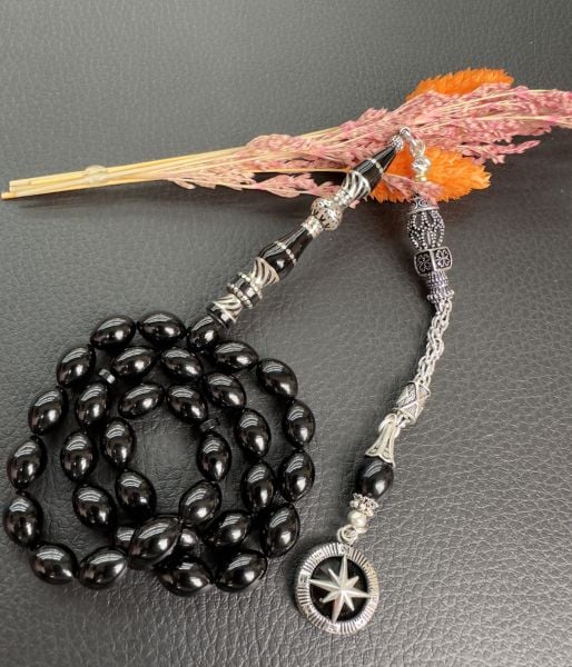 Beyzi Model Nakkaş İmame Sıkma Kehribar Tesbih