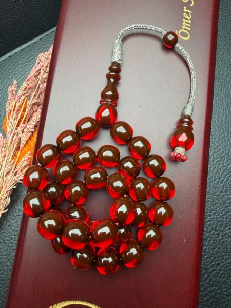 Küre Model Eski Osmanlı Sıkma Kehribar Tesbih