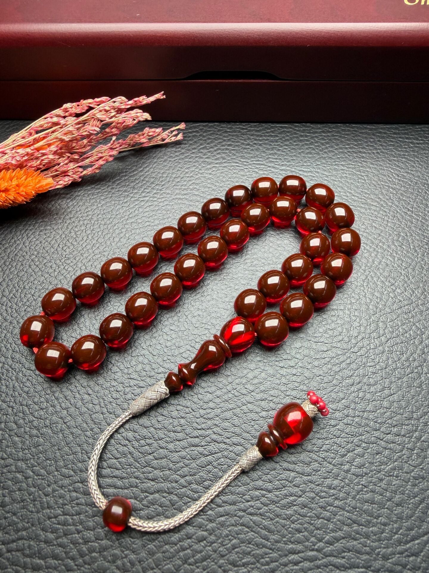 Küre Model Eski Osmanlı Sıkma Kehribar Tesbih