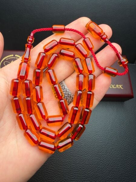 Kapsül  Model Eski Osmanlı  Ateş Kehribar Tesbih