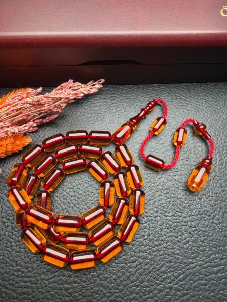 Kapsül  Model Eski Osmanlı  Ateş Kehribar Tesbih