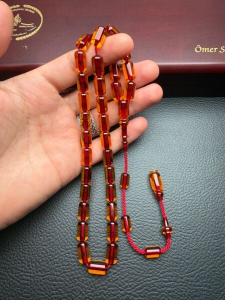 Kapsül  Model Eski Osmanlı  Ateş Kehribar Tesbih