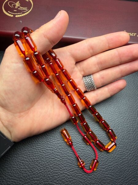 Kapsül  Model Eski Osmanlı  Ateş Kehribar Tesbih