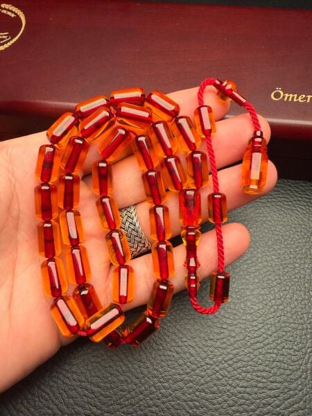 Kapsül  Model Eski Osmanlı  Ateş Kehribar Tesbih