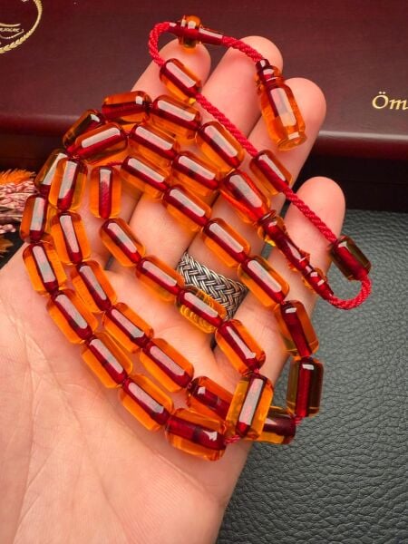 Kapsül  Model Eski Osmanlı  Ateş Kehribar Tesbih