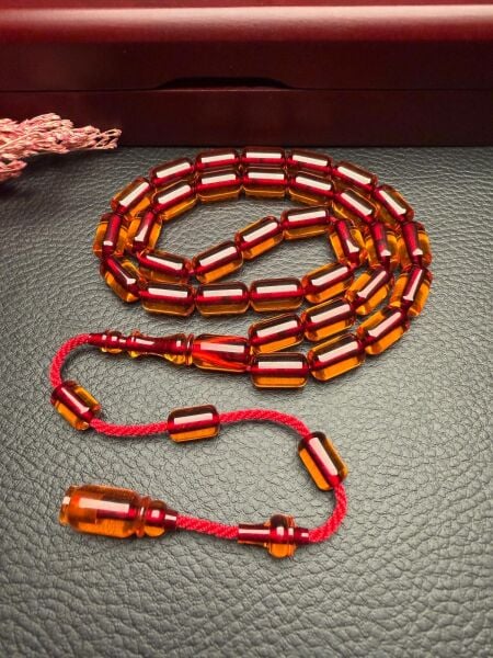 Kapsül  Model Eski Osmanlı  Ateş Kehribar Tesbih