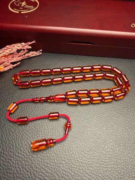 Kapsül  Model Eski Osmanlı  Ateş Kehribar Tesbih