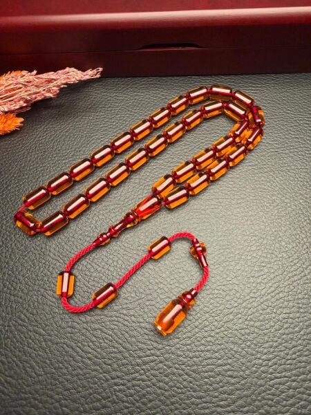 Kapsül  Model Eski Osmanlı  Ateş Kehribar Tesbih