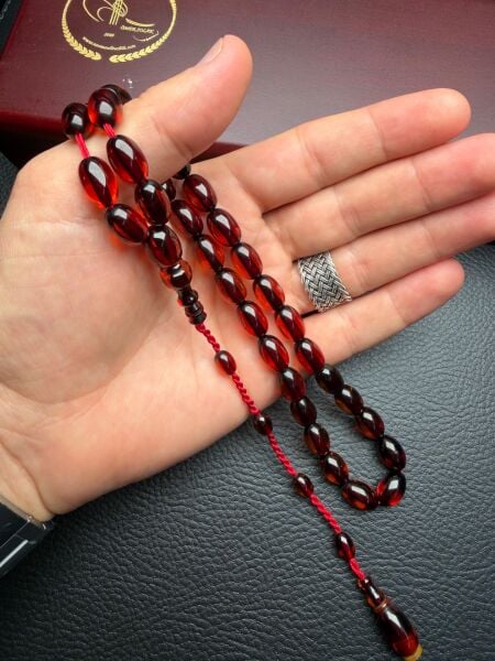 Badem  Model Eski Osmanlı  Ateş Kehribar Tesbih