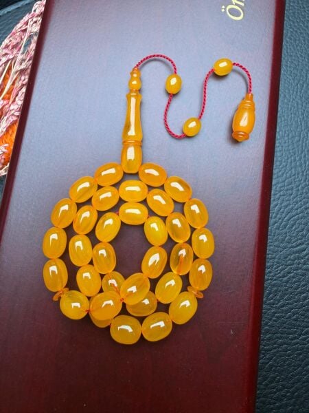 Badem  Model Eski Osmanlı Sıkma Kehribar Tesbih