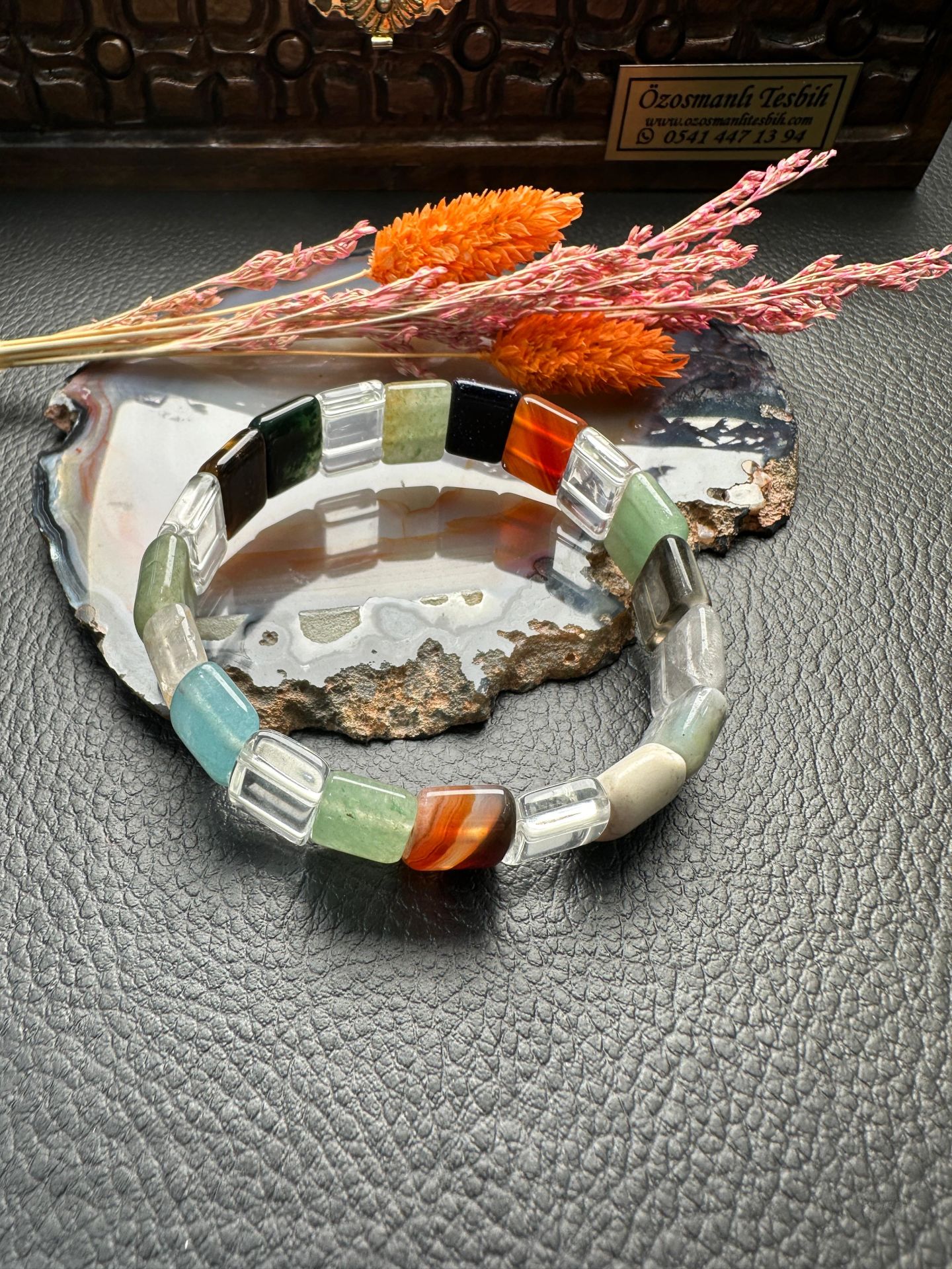 Rolex Model Mix Doğal Taş Bileklik