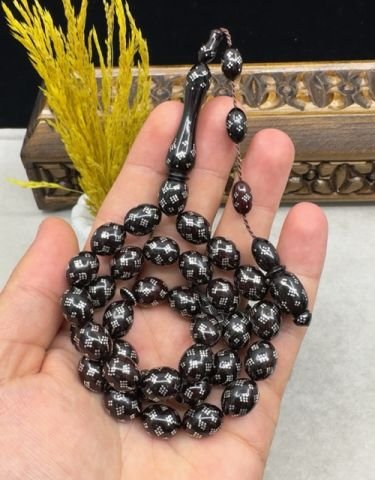 Beyzi Model Gümüş İşlemeli Kuka Tesbih