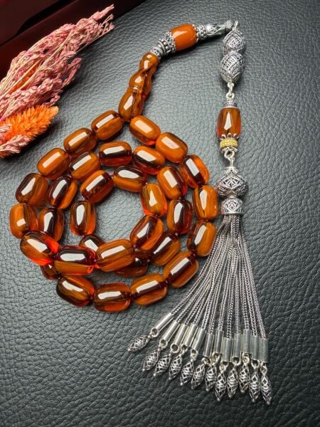 Kapsül Model Çubuk Sıkma Kehribar Tesbih