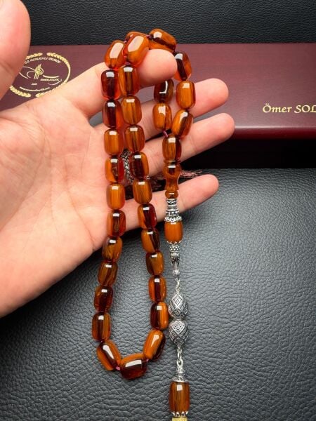 Kapsül Model Çubuk Sıkma Kehribar Tesbih