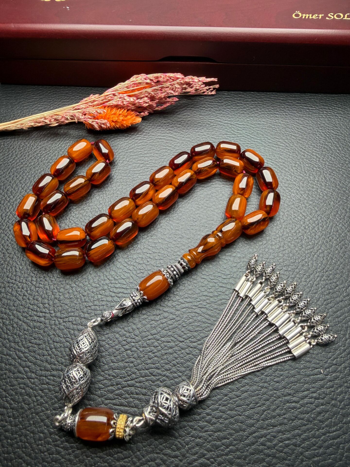 Kapsül Model Çubuk Sıkma Kehribar Tesbih