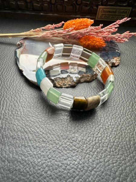 Rolex Model Mix Doğal Taş Bileklik