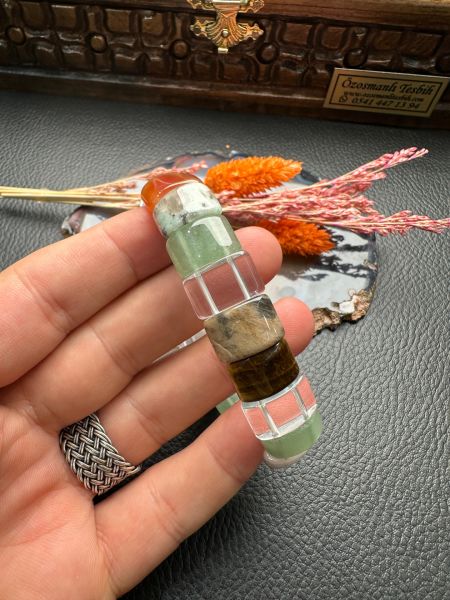 Rolex Model Mix Doğal Taş Bileklik