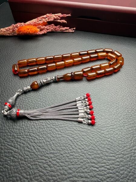 Kapsül Model Çubuk Sıkma Kehribar Tesbih