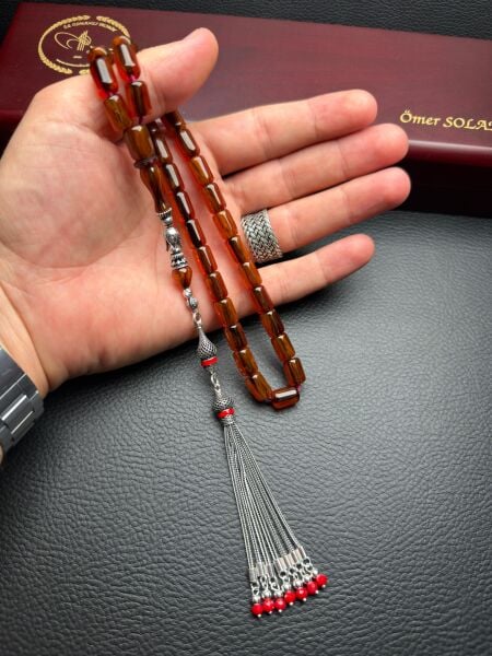 Kapsül Model Çubuk Sıkma Kehribar Tesbih