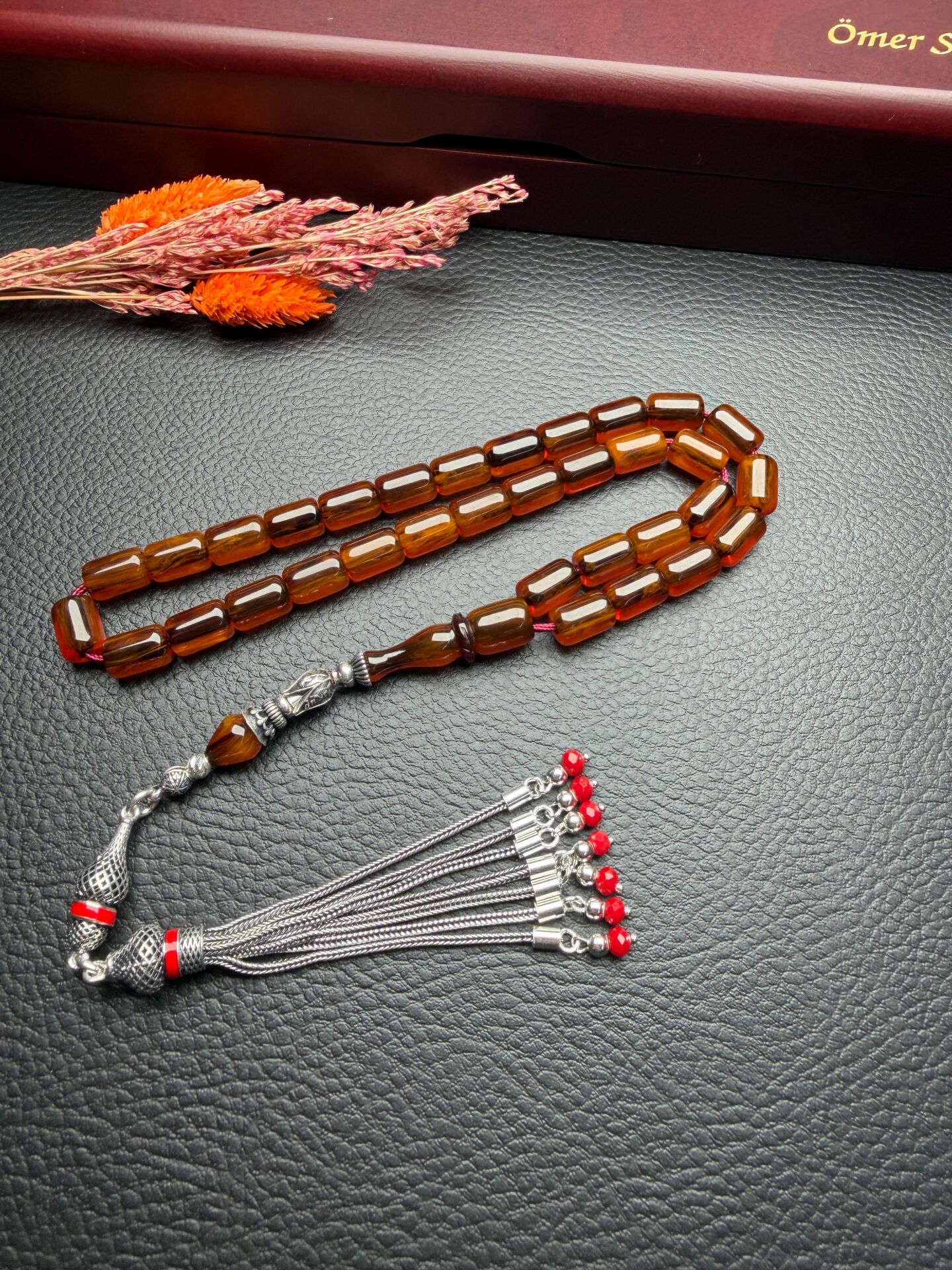 Kapsül Model Çubuk Sıkma Kehribar Tesbih