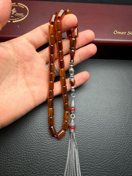 Kapsül Model Çubuk Sıkma Kehribar Tesbih